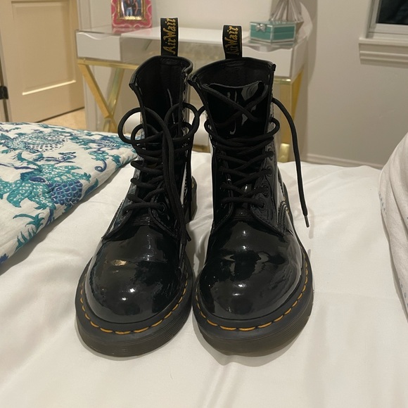 Dr. Martens Shoes - black glossy doc martens, size US 7. these are in good condition.